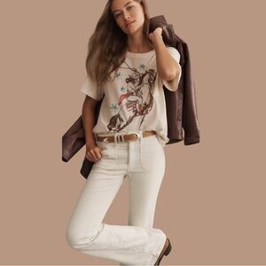 Pilcro by Anthropologie Ivory The Icon Corduroy Flare Jeans